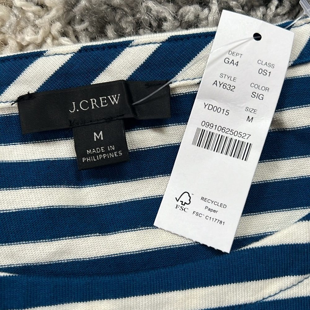 J.Crew blue and white striped dress lightweight for summer